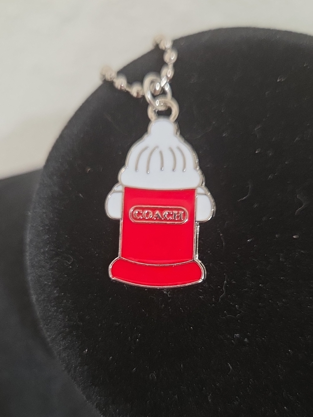 Coach Red & White Hydrant Charm